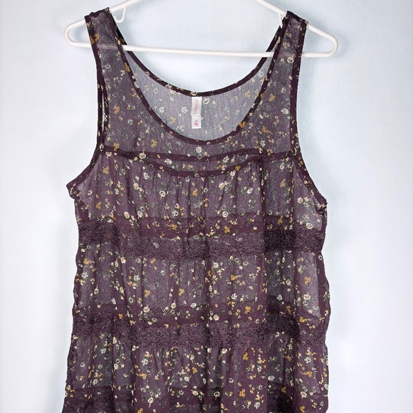 Sheer Floral Tunic Top - Picture 2 of 5